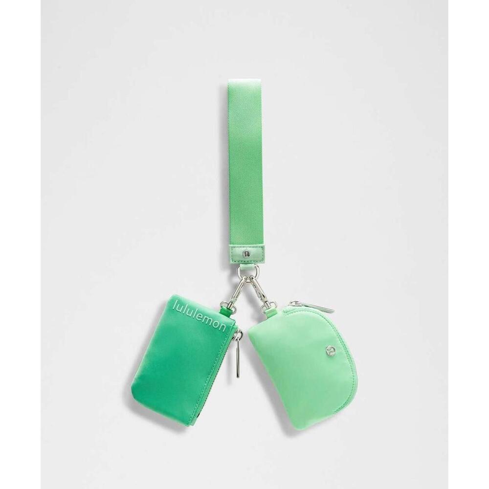 Lululemon NWT Dual Pouch Wristlet - Citra Lime/Smoky‎ Mint